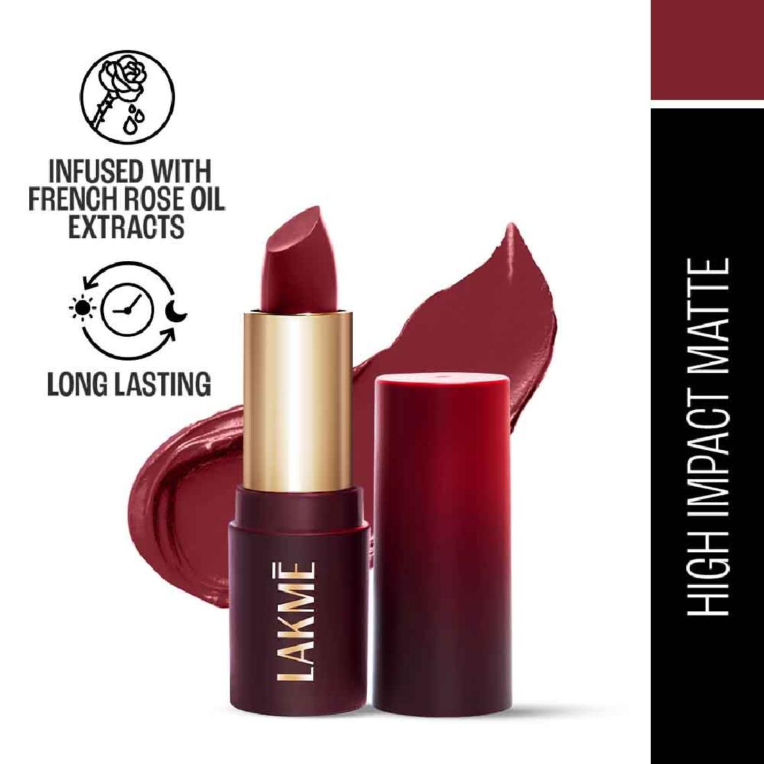 Lakme Forever Matte Lipstick, Made With French Rose Oil Extracts