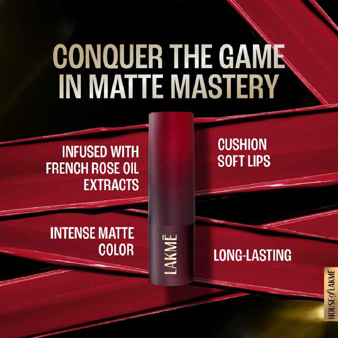 Lakme Forever Matte Lipstick, Made With French Rose Oil Extracts